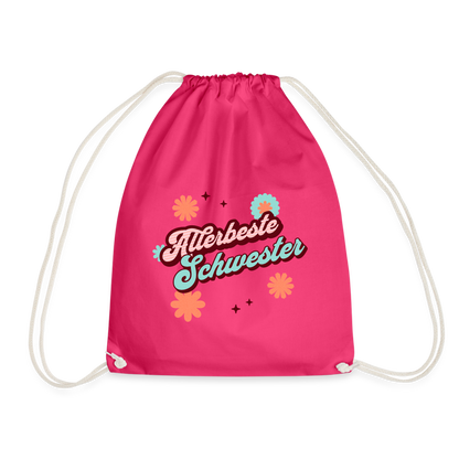 Turnbeutel "Allerbeste Schwester" - Fuchsia