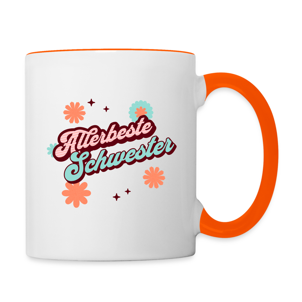 Tasse "Allerbeste Schwester" - Weiß/Orange