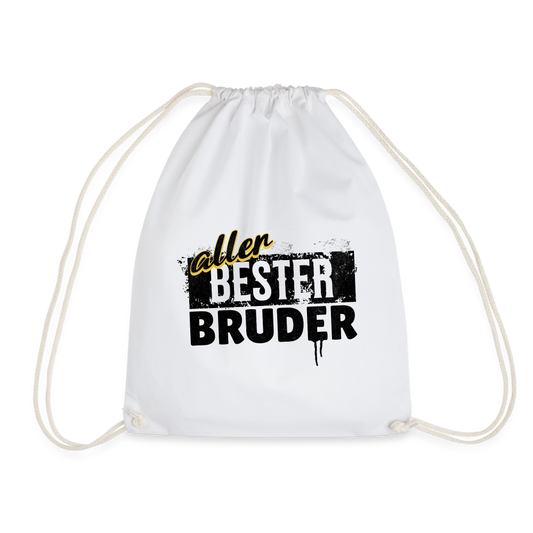 Turnbeutel "Allerbester Bruder" - weiß
