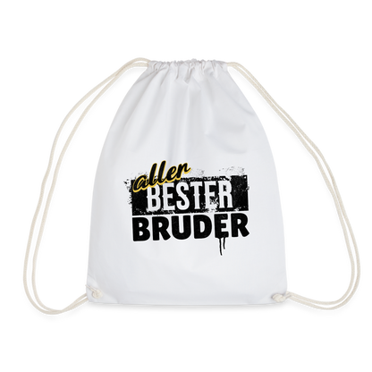 Turnbeutel "Allerbester Bruder" - weiß