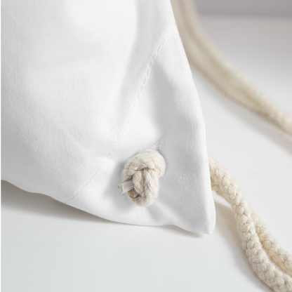 Turnbeutel "Allerbeste Schwester" (Grünes Blumenmotiv) - weiß