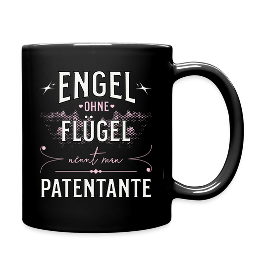 Tasse "Engel ohne Flügel nennt man Patentante" - Schwarz