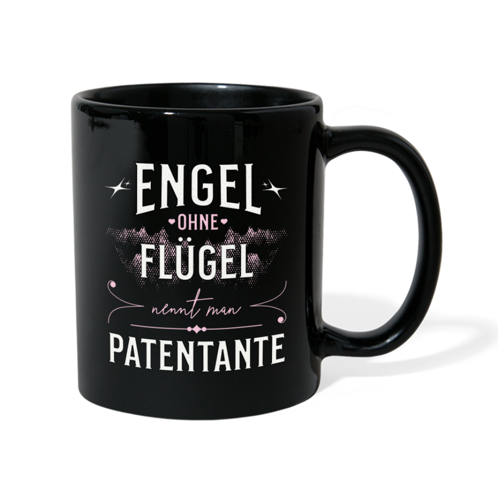 Tasse "Engel ohne Flügel nennt man Patentante" - Schwarz