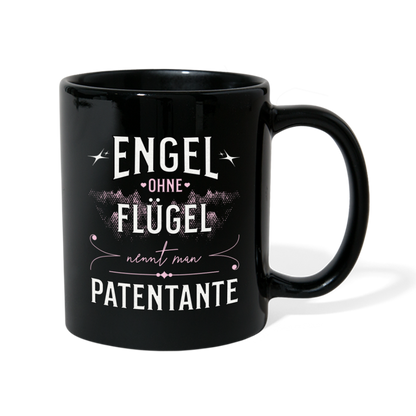 Tasse "Engel ohne Flügel nennt man Patentante" - Schwarz