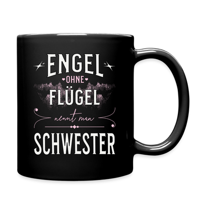 Tasse "Engel ohne Flügel nennt man Schwester" - Schwarz