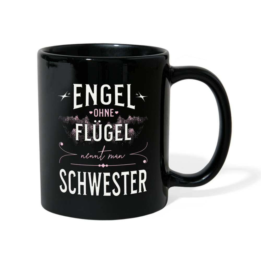 Tasse "Engel ohne Flügel nennt man Schwester" - Schwarz