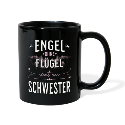 Tasse "Engel ohne Flügel nennt man Schwester" - Schwarz