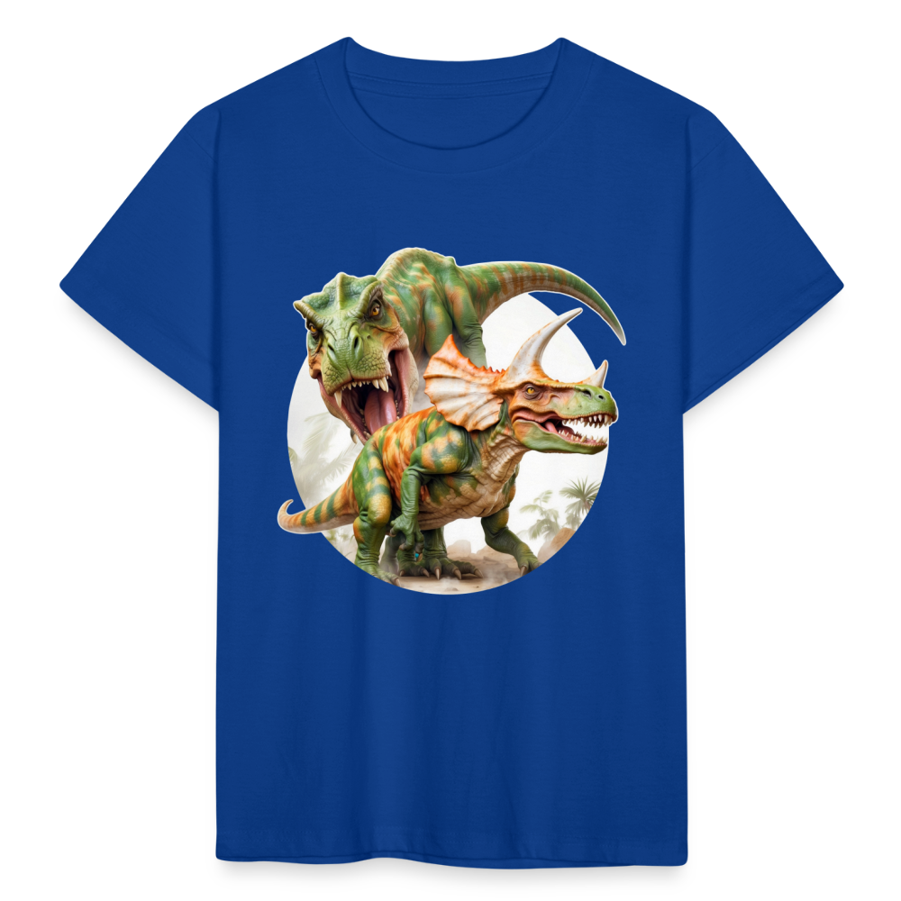 Kinder T-Shirt "2 realistische Dinosaurier" - Royalblau