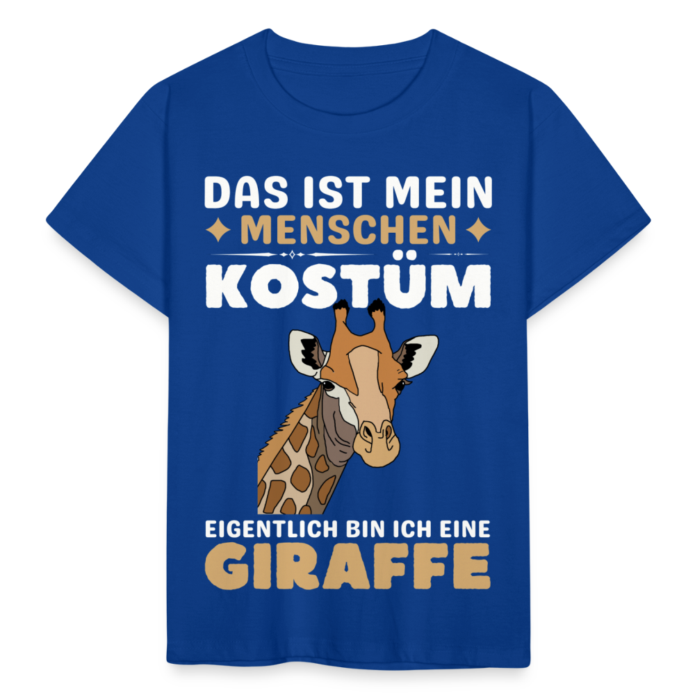 Kinder T-Shirt "Das ist mein Menschen Kostüm, eigentlich bin ich eine Giraffe" - Royalblau