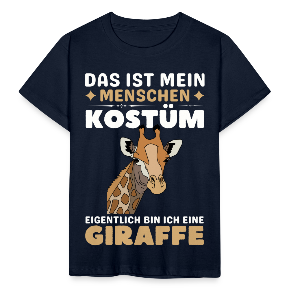 Kinder T-Shirt "Das ist mein Menschen Kostüm, eigentlich bin ich eine Giraffe" - Navy