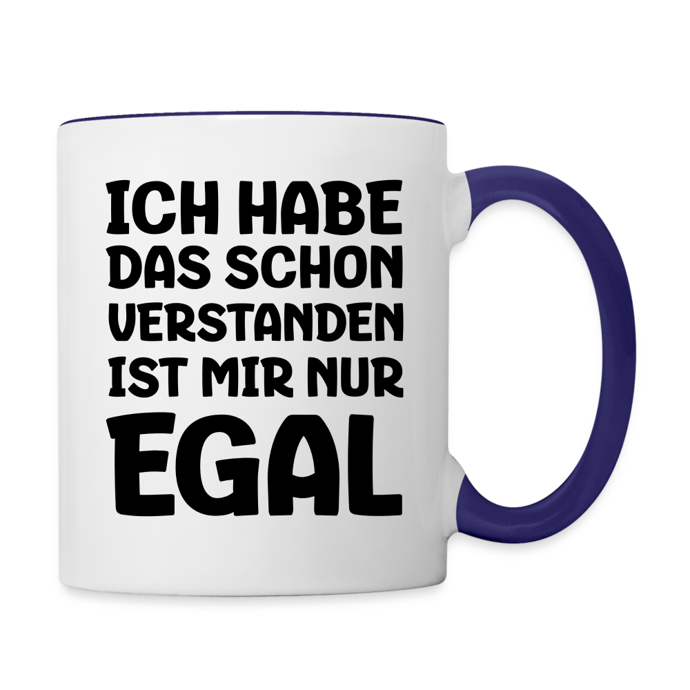 Tasse "Ich habe das schon verstanden, ist mir nur egal" - Weiß/Kobaltblau