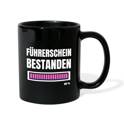 Tasse "Führerschein bestanden 100%" - Schwarz