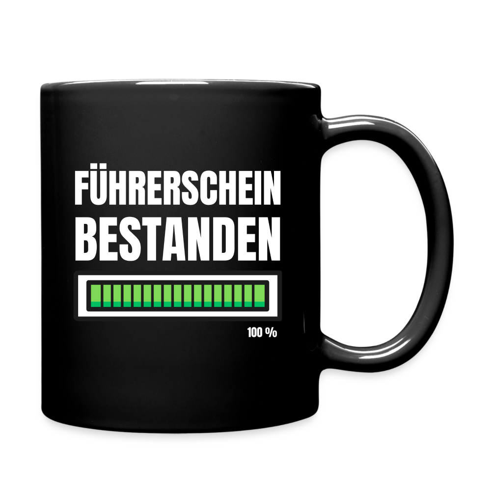 Tasse "Führerschein bestanden 100%" - Schwarz