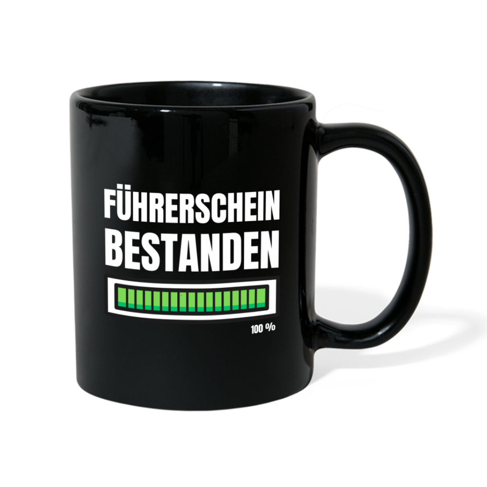 Tasse "Führerschein bestanden 100%" - Schwarz