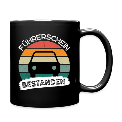 Tasse "Führerschein bestanden" (Sonnenuntergang) - Schwarz