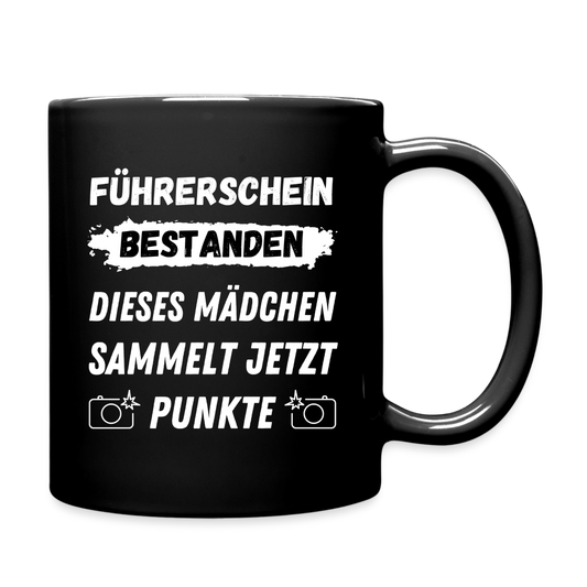 Tasse "Dieses Mädchen sammelt jetzt Punkte" - Schwarz