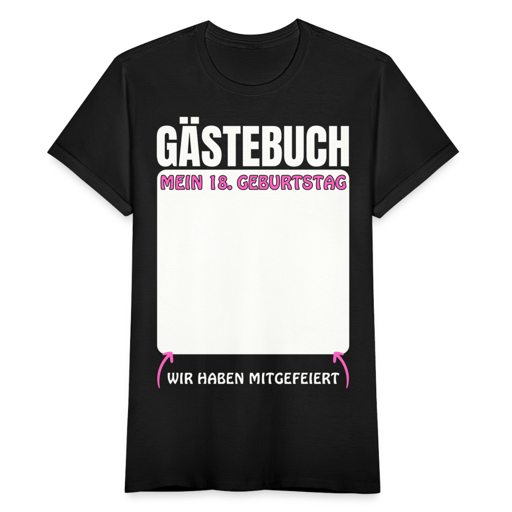 Frauen T-Shirt 18. Geburtstag "Gästebuch" - Schwarz