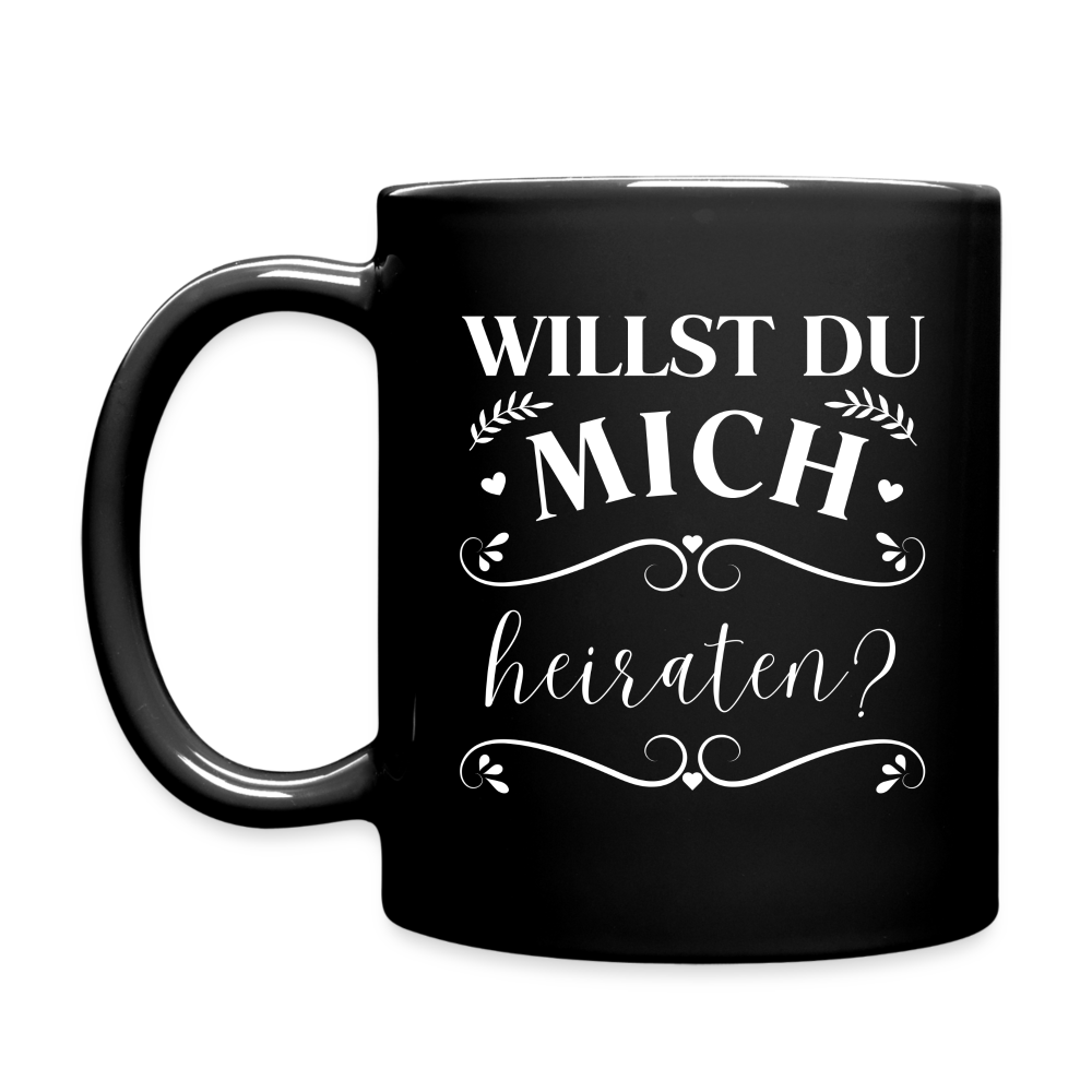 Tasse "Willst du mich heiraten?" (Schönes Motiv) - Schwarz