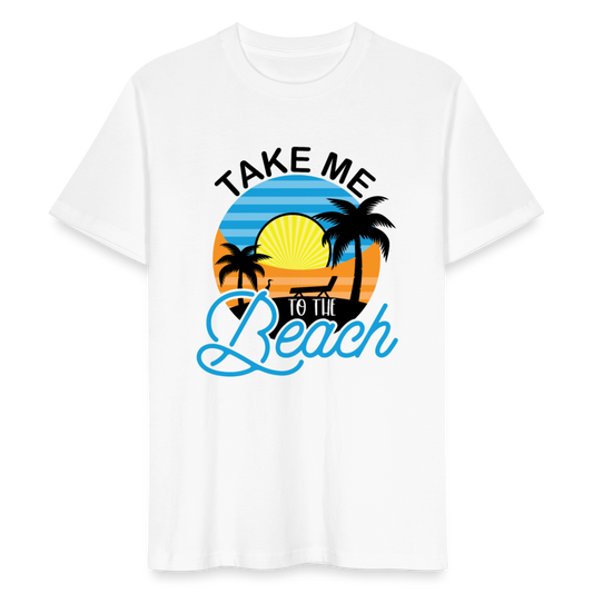 Männer Bio T-Shirt "Take me to the beach" - weiß