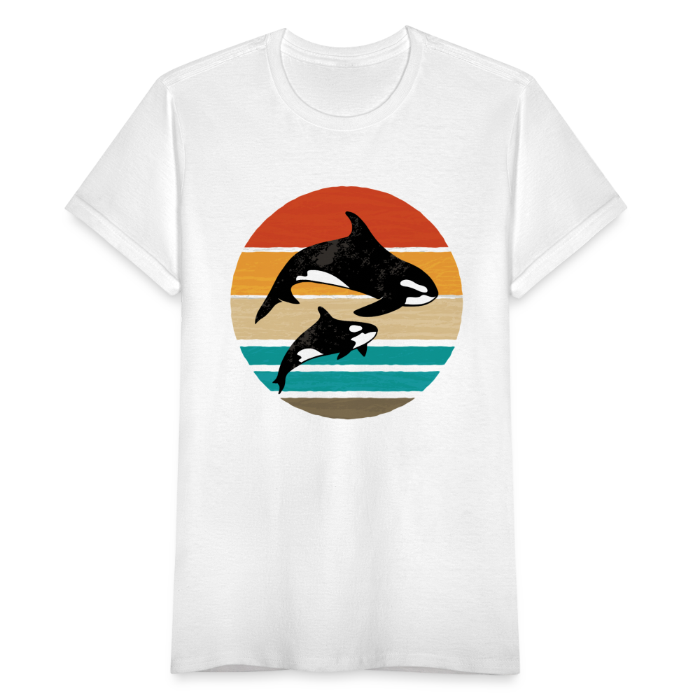 Frauen T-Shirt "Orca Familie" - weiß