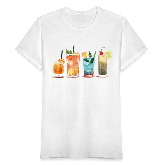 Frauen T-Shirt "Cocktailgläser" - weiß