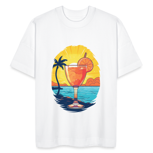 Unisex Oversize Bio-T-Shirt "Cocktailglas" - weiß