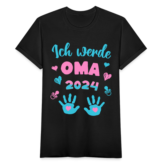 Frauen T-Shirt "Ich werde Oma 2024" - Schwarz