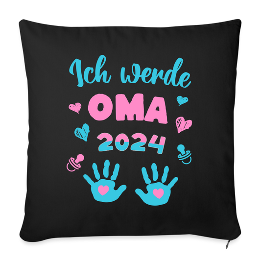 Sofakissen mit Füllung "Ich werde Oma 2024" (44 x 44 cm) - Schwarz