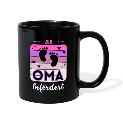 Tasse "Zur Oma befördert" - Schwarz