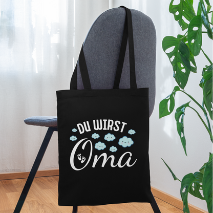 Stoffbeutel "Du wirst Oma" - Schwarz