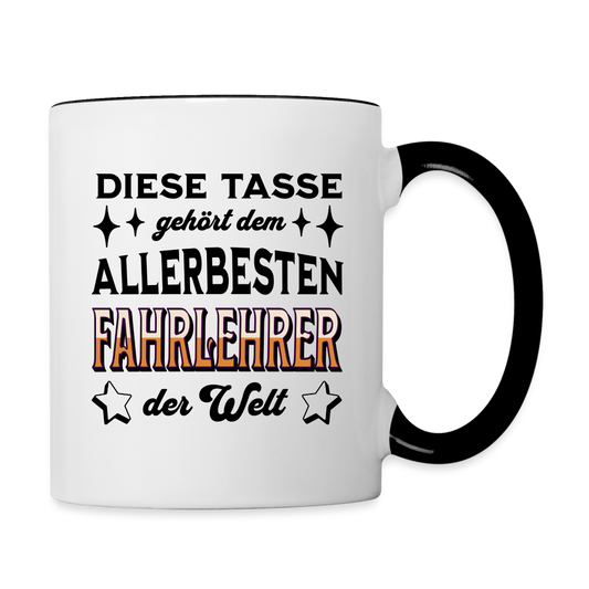 Tasse "Diese Tasse gehört dem allerbesten Fahrlehrer der Welt" - Weiß/Schwarz