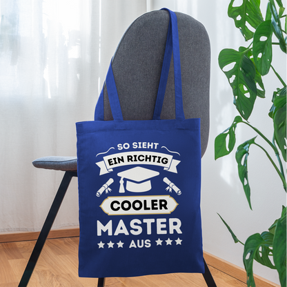 Stoffbeutel "So sieht ein richtig cooler Master aus" - Royalblau