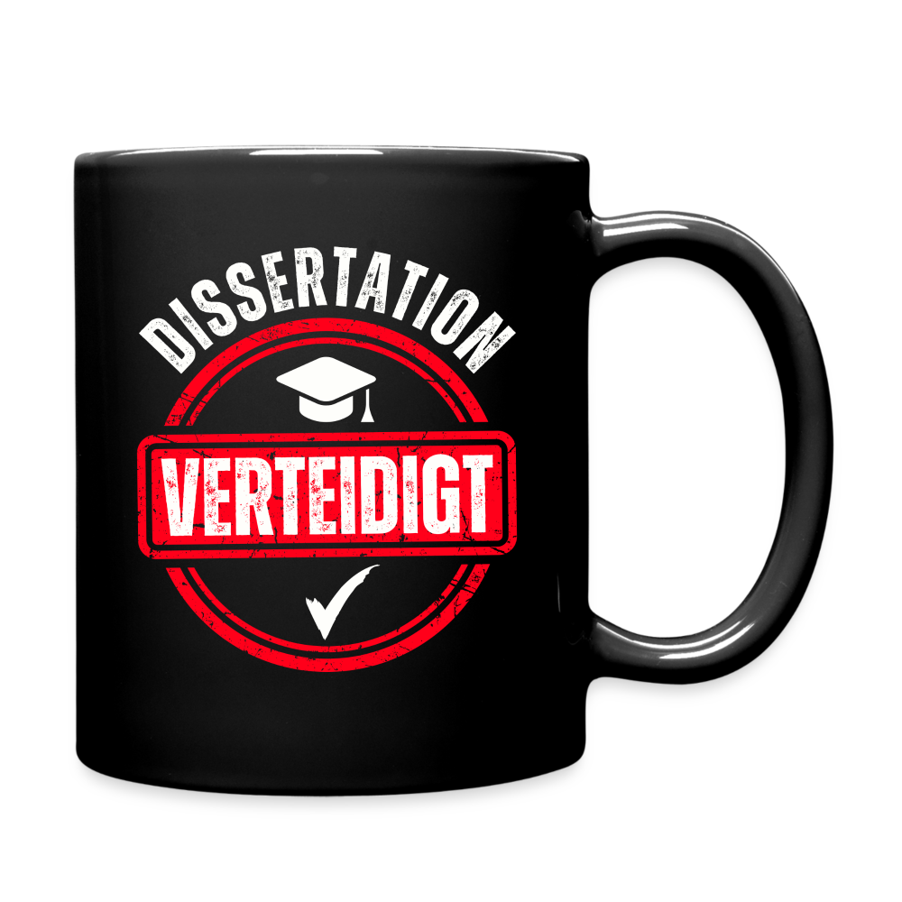 Tasse "Dissertation verteidigt" - Schwarz