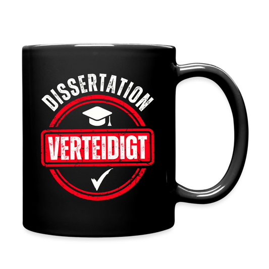 Tasse "Dissertation verteidigt" - Schwarz