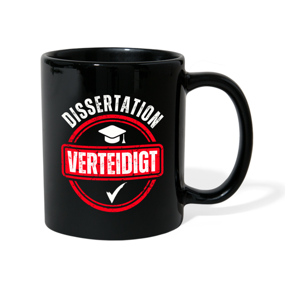 Tasse "Dissertation verteidigt" - Schwarz