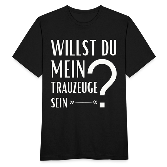 Männer T-Shirt "Willst du mein Trauzeuge sein?" (Fragezeichen-Motiv) - Schwarz