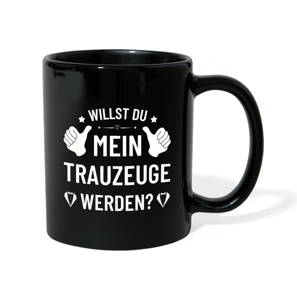 Tasse "Willst du mein Trauzeuge werden?" - Schwarz