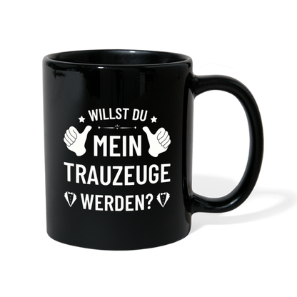 Tasse "Willst du mein Trauzeuge werden?" - Schwarz