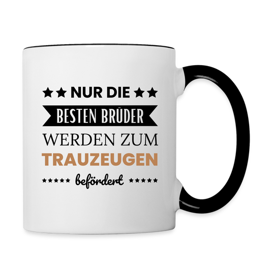 Tasse "Nur die besten Brüder werden zum Trauzeugen befördert" - Weiß/Schwarz