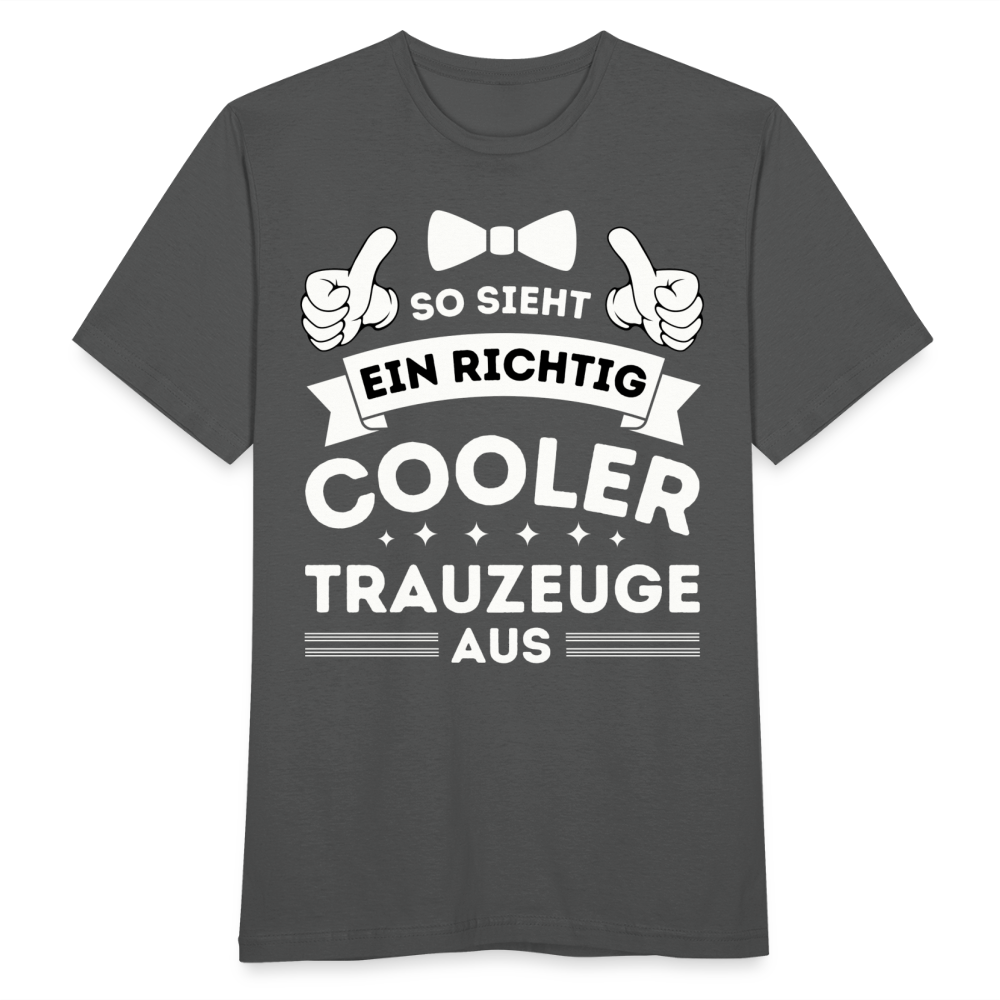 Männer T-Shirt "So sieht ein richtig cooler Trauzeuge aus" - Anthrazit