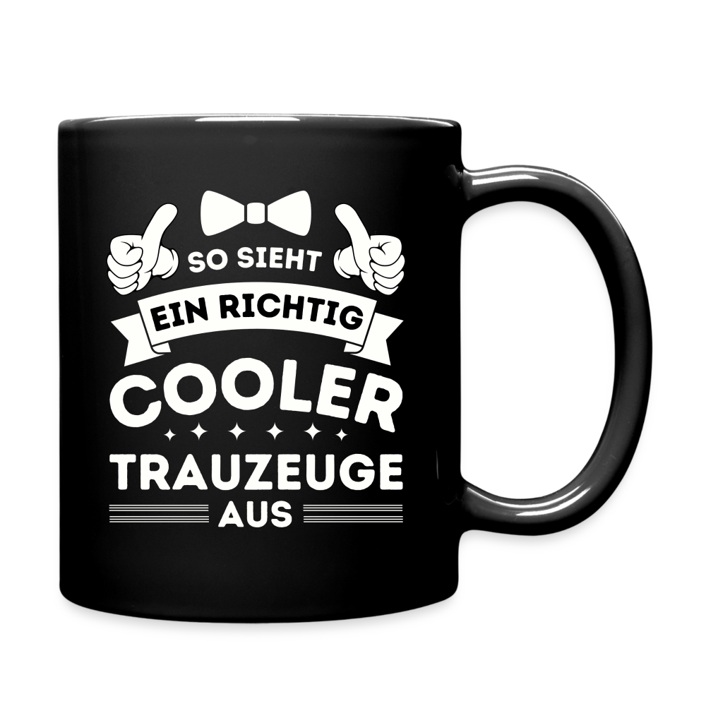 Tasse "So sieht ein richtig cooler Trauzeuge aus" - Schwarz