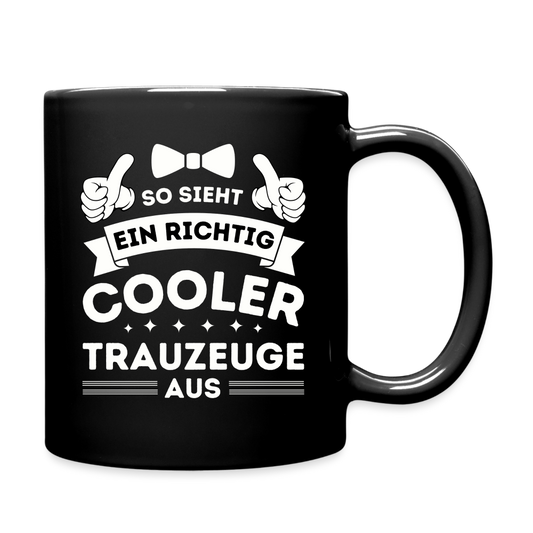 Tasse "So sieht ein richtig cooler Trauzeuge aus" - Schwarz