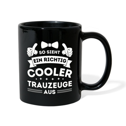 Tasse "So sieht ein richtig cooler Trauzeuge aus" - Schwarz