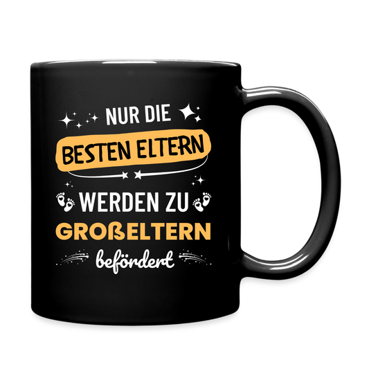 Tasse "Nur die besten Eltern werden zu Großeltern befördert" - Schwarz