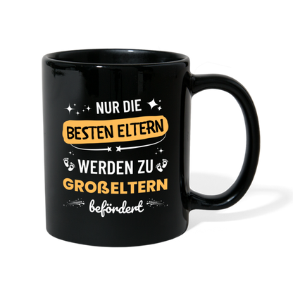 Tasse "Nur die besten Eltern werden zu Großeltern befördert" - Schwarz