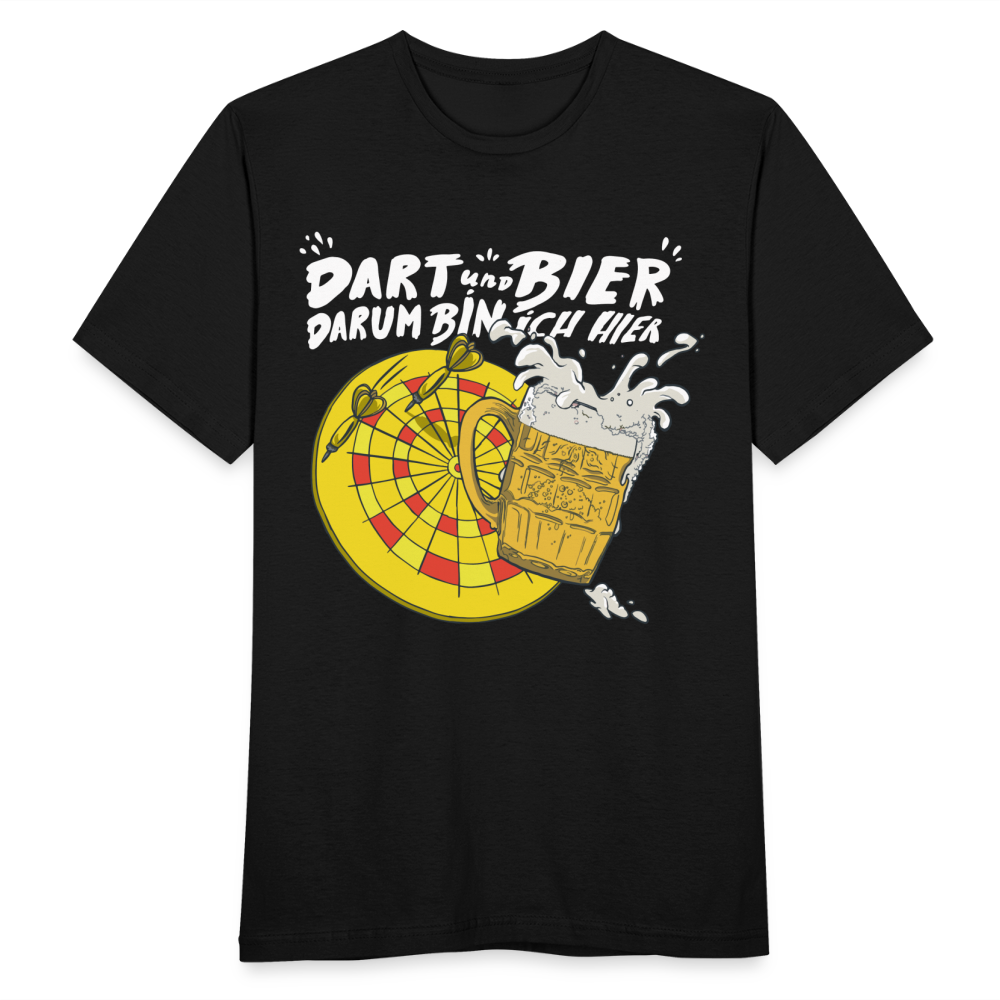 Männer T-Shirt "Dart und Bier Spruch" - Schwarz