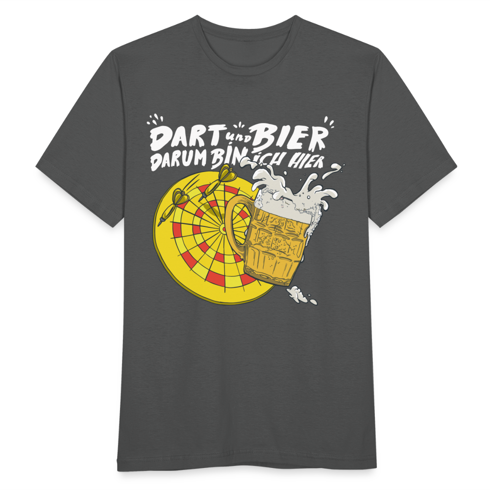 Männer T-Shirt "Dart und Bier Spruch" - Anthrazit