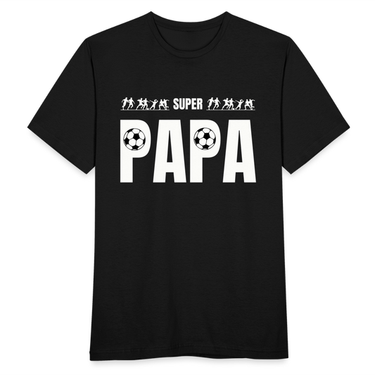 Männer T-Shirt "Super Papa" (Fußball-Motiv) - Schwarz