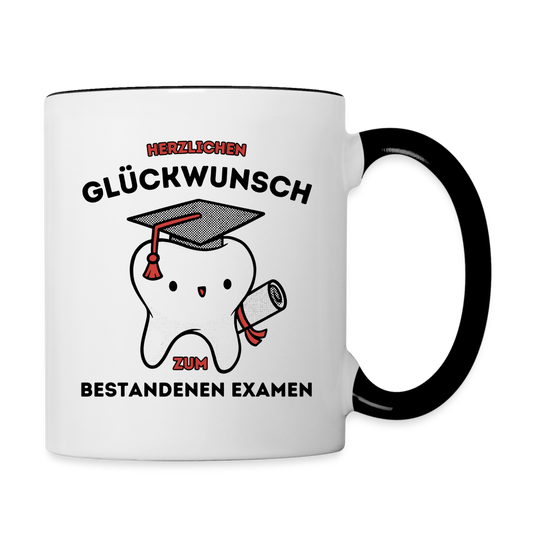 Geschenk für den Zahnarzt zum Examen Tasse - Weiß/Schwarz