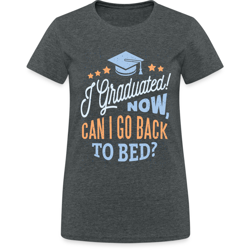 Frauen T-Shirt "I graduated" - Dunkelgrau meliert